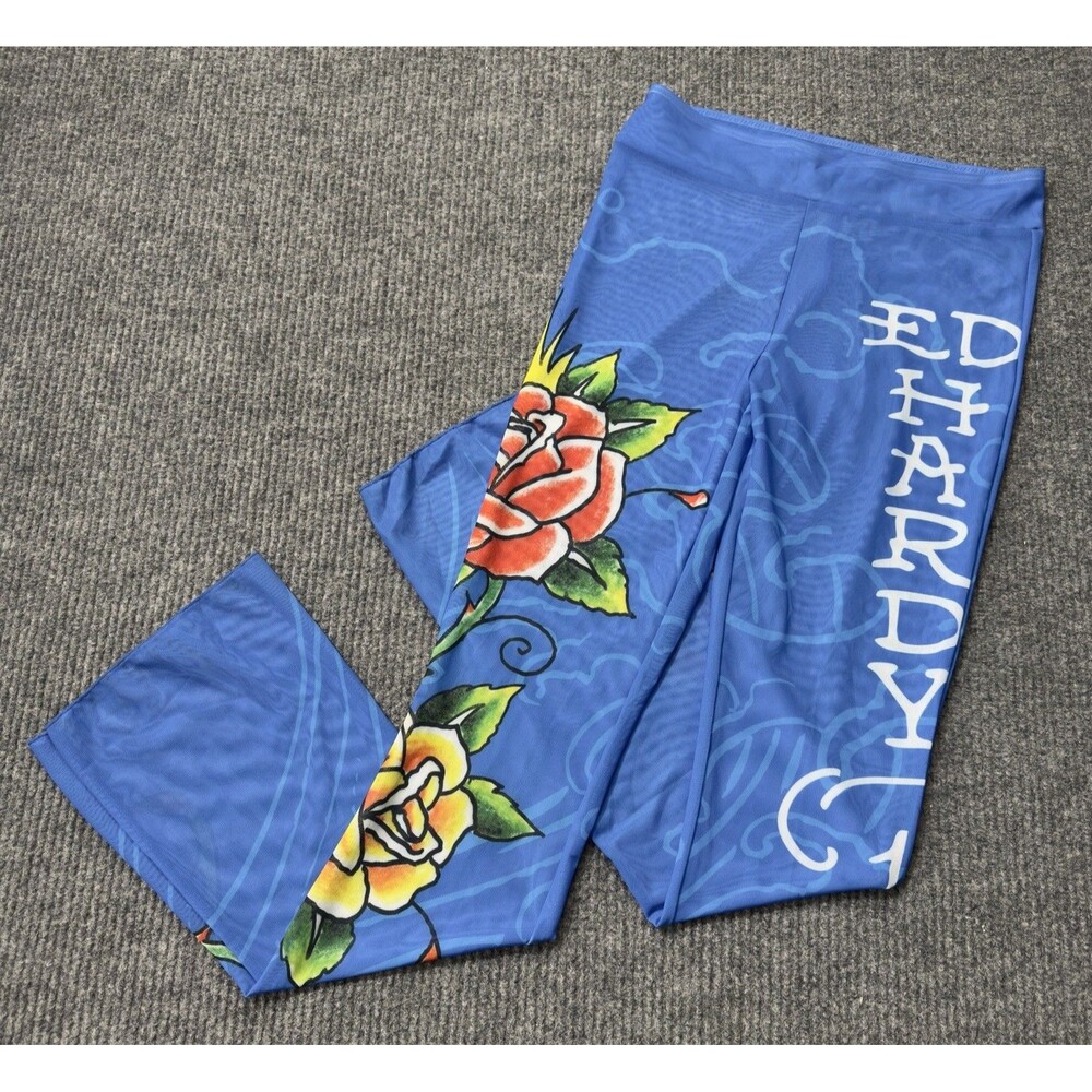 Ed Hardy Women Size Medium Mesh Swim Bathing Suit Cover Up Pants Bottoms Y2K NEW